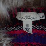 H&M Faux Fur Heart Nordic Fair Isle Knit Sweater Vest Holiday Festive Winter Photo 11