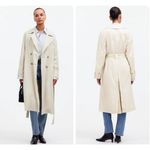 Madewell NWT Belted Trench Coat in Drapey Twill Muted Stone Chic Size Large Photo 1