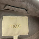 Maje Bassung Belted Leather Motorcycle Jacket Gray Photo 10