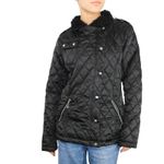 Vince Camuto Black Quilted Padded Puffer Coat Fur Hood Small Classic Photo 1