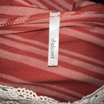 D'closet Womens Boxy Cropped Top Size S M Rust Striped Crochet Boho V Photo 4