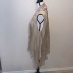 Awake  Couture beige boho rose flowers lace asymmetrical open cardigan Photo 4