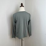 Lafayette 148 Cotton Jersey Modern Long Sleeve Tee Shirt Medium Green FAB#J807 Photo 3