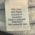 LC Lauren Conrad Womans Blouse Size Large Linen Striped Button Up Ruffle Cuff Photo 7