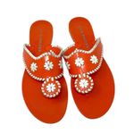 Jack Rogers  Navajo Jelly Flat Sandals Orange White‎ Flip Flop Size 7 Photo 0