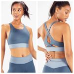 Fabletics Set of Three Sports Bras in Blue, White, and Gray Size 36 D/ DD Photo 9