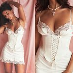 House Of CB  'Soraya' Ivory Satin Slip Dress with Corset‎ NWOT size XS Photo 1