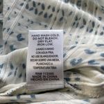 En Crême En Creme Women’s XS Button Front Cream Blue Boho Print Tunic Top Long Sleeve Photo 6