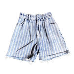 Free People We the Free Blue and White Striped Mom Short Photo 0