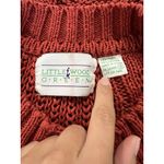 LITTLE WOOD GREEN Red/Orangeish Sweater Women Chunk Cable Knit Size Small VTG Photo 7