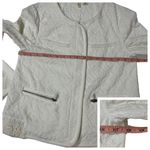 Anthropologie Moth Quilted Jacquard Zip Front Jacket - Ivory - M Photo 4