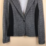 Three Dots  Women’s Soft Colorblock Heather Gray and Black One-Button Blazer Photo 2