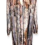 Boston Proper  Satin Animal Print Long Sleeve Pullover Dress Photo 0