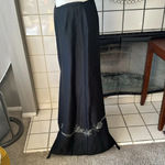 Ann Taylor pure black silk beaded maxi skirt size 8 with a train Photo 1