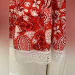 Kasia Ruffle Tiered Skirt Paisley Western Elastic Waist Mini Skirt Size Medium Red Photo 1
