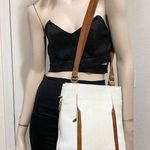 Vintage VALENTINA White Pebbled Leather Large Zip Tote Bag Photo 0
