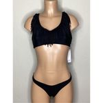 PilyQ New. PQ black fringe teeny bikini. D-cup/medium. Retails $172 Photo 2