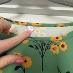 Green and Yellow Floral Midi Dress Size M Photo 3
