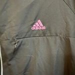 Adidas Women's XL Black Track Jacket Pink Stripes Full Zip Lightweight Coat Photo 6