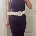 Eggplant Rouched dress with belt. S Purple Photo 9