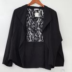 Halo Women Black Blazer Floral Lace Jacket Medium Photo 4