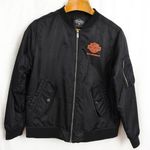 Women's Harley Davidson 120th Anniversary Nylon Bomber Jacket XL Black Photo 0