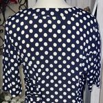 Ganni Blue and White polkadot Sheath Dress 3/4 Sleeve Crew Neck Casual size M Photo 8