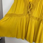 Torrid  Crochet Lace Up Babydoll Blouse Top Yellow Sz 4X Photo 7