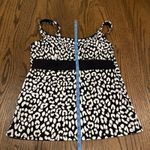 Lands End Womens Black Snow Leopard Print Underwire Tankini Swim Suit Top Size 8 Photo 5