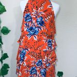 Loft Tropical Orange Floral Ruffle Tiered Dress Photo 4