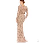 Mac Duggal  5240 Womens Long Sleeve Beaded Column Gown Dress Mocha Photo 6