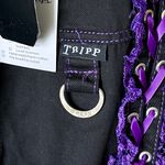 Tripp NYC Dark Street Lolita Gothic Lace Corset Pants Black Purple 29 NWT Photo 7