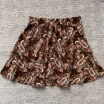 VERO MODA New Paisley Print High Waist Skater Skirt Coffee Bean Brown Size XS Photo 6