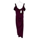 Chiara Boni  Skylar Midi Zip Purple Gown Cold Shoulder Size 2 NEW Photo 2