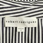 Robert Rodriguez  Cold Shoulder Shirt Mini Dress Women's 4 Black White Striped Photo 4