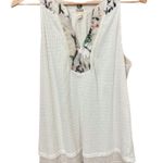 Anthropologie NWT  “Tiny” Ivory Crochet Knit Embellished Sleeveless Tiered Top Photo 2