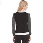 Calvin Klein Women's Button Up Black and White Striped Cardigan Sweater Size XL Photo 3