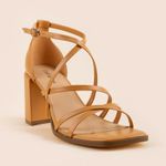 Indigo rd. Archar Strappy Block Heels Nude Tan Heels Sz 10 Photo 0