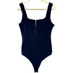 Abercrombie & Fitch NEW  Black Ribbed Square Neck Sleeveless Bodysuit Top Size M Photo 1