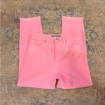 Topshop Moto NWOT Neon Pink High Rise Frayed Ankle Jeans Photo 2