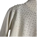 Dress Barn Ivory Faux Peal Embellished Mock Neck Long Sleeve Pullover Sweater PS Photo 2