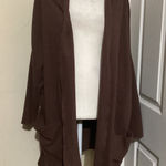 Pact  Airplane Brown Organic Cotton Wrap Cardigan Oversized Pockets Women's XXL Photo 0