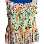 ROMANTIC GYPSY Tank Top Multicolored Smocked Bodice Sleeveless Size 3X Green Photo 0