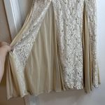 Vtg Cachet Y2K Pearl Beaded Formal Maxi Dress Size 8 Ivory Prom High Mermaid Pink Photo 4