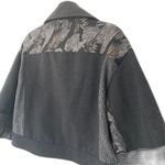 Angels Never Die Gray Crop Wool Blend Jacket Patchwork Beaded Detail Sz 1 Photo 5