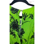 Something Navy Green Black Floral Long Sleeve Midi Dress Tie Waist Pockets S Photo 5