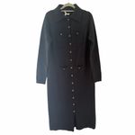 WAYF  Morgan Button-Front Knit Sweater Midi Dress Black Size Medium NEW Photo 4