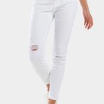 Francesca's  White Distressed Skinny Jeans Photo 0