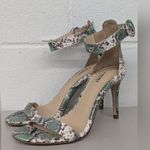 L'Agence new  Gisele Ii Ankle Strap Sandal In Green Metallic Snake sz 38.5 US 8 Photo 0