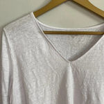 Garnet Hill  White Linen Asymmetrical Hem Top Photo 6